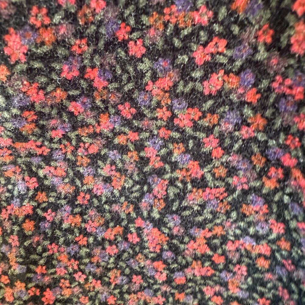 VINTAGE GLENORA FLORAL VELVET OVERALL APRON DRESS SIZE 6 - Picture 2 of 9